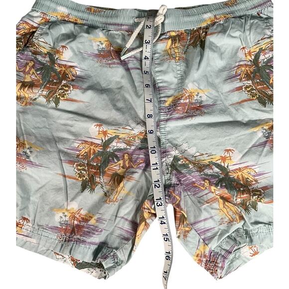 Cotton On Men’s Beach Shorts Large Hawaiian Print Elastic Waist Drawstring Swim - Picture 7 of 9
